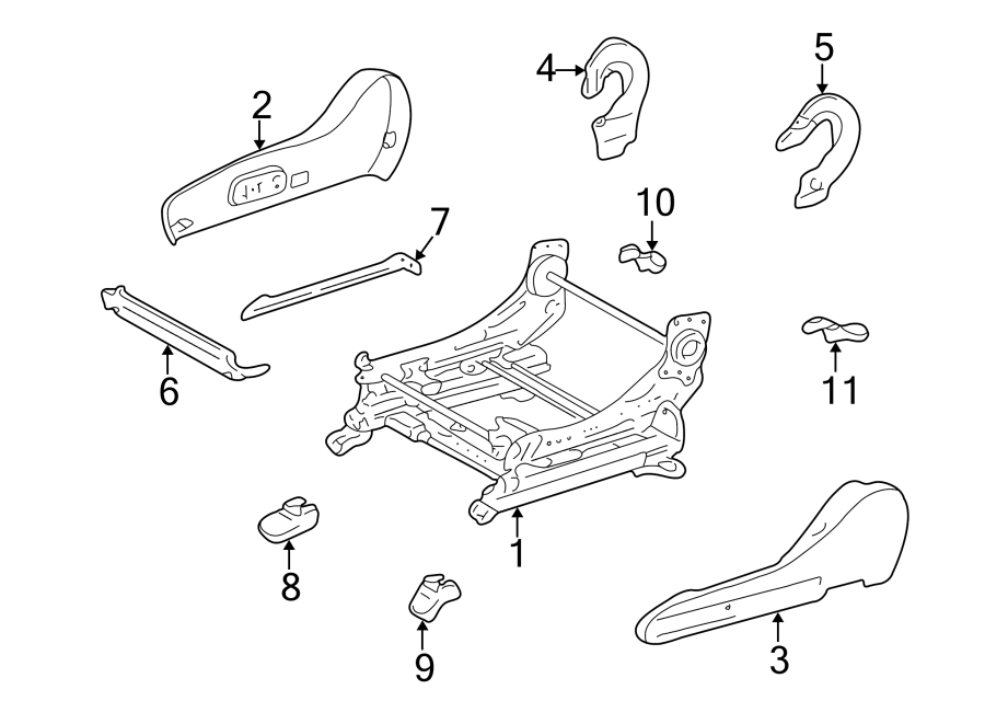 Diagram SEATS & TRACKS. TRACKS & COMPONENTS. for your 2012 Toyota Tundra 4.0L V6 A/T 4WD Base Extended Cab Pickup Fleetside 