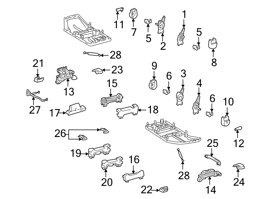 Diagram SEATS & TRACKS. TRACKS & COMPONENTS. for your 2006 Toyota Land Cruiser 4.7L V8 A/T 4WD Base Sport Utility 