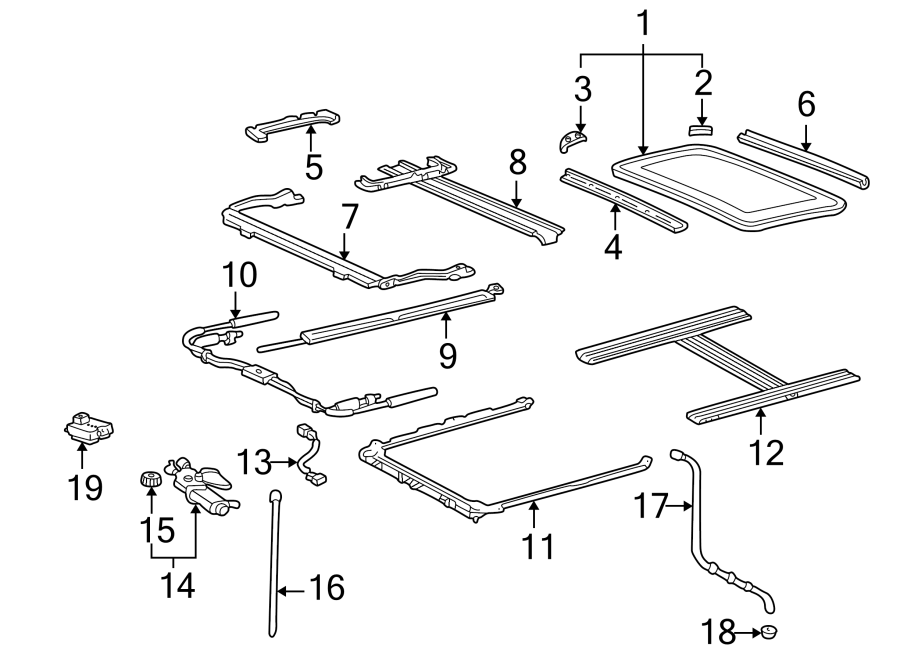 Diagram 1998-02. W/SUNROOF. for your 2003 Toyota Avalon   