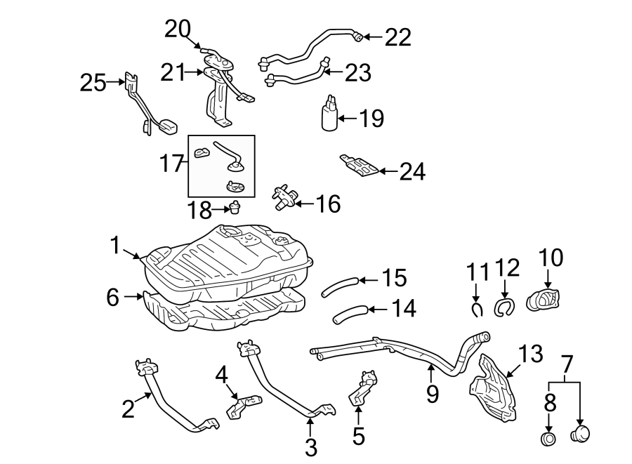 Diagram FUEL SYSTEM COMPONENTS. for your 2011 Toyota Prius   