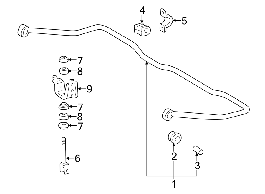 Diagram REAR SUSPENSION. STABILIZER BAR & COMPONENTS. for your 2003 Toyota Tundra   