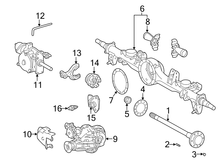 Diagram REAR SUSPENSION. AXLE & DIFFERENTIAL. for your Toyota Land Cruiser