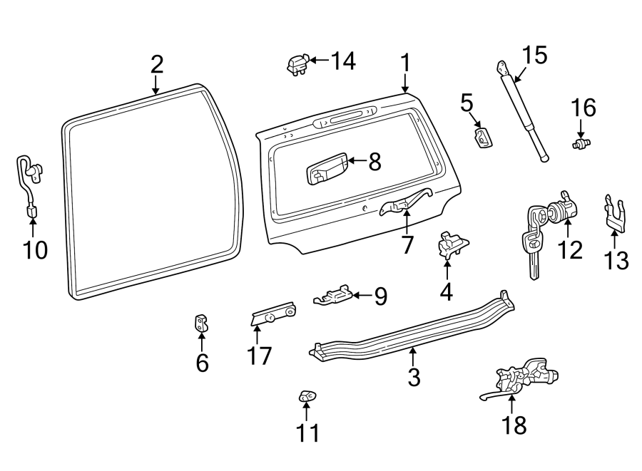 Diagram LIFT GATE. GATE & HARDWARE. for your Toyota Avalon  