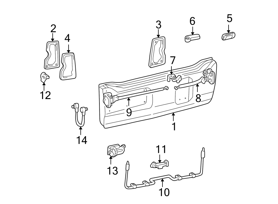 Diagram TAIL GATE. GATE & HARDWARE. for your 2015 Toyota Sequoia  Platinum Sport Utility 