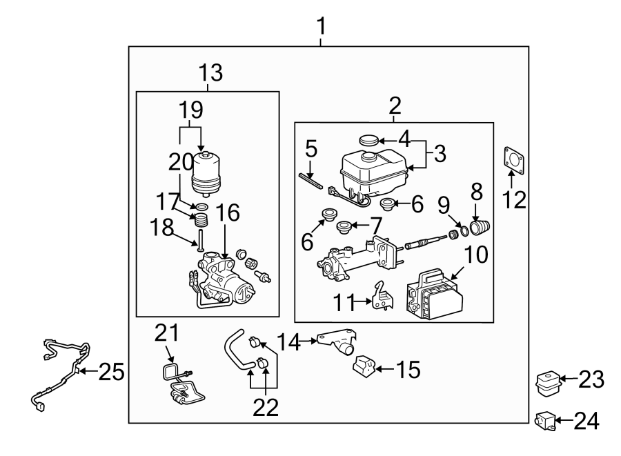 Diagram Abs components. for your 2003 Toyota Avalon   