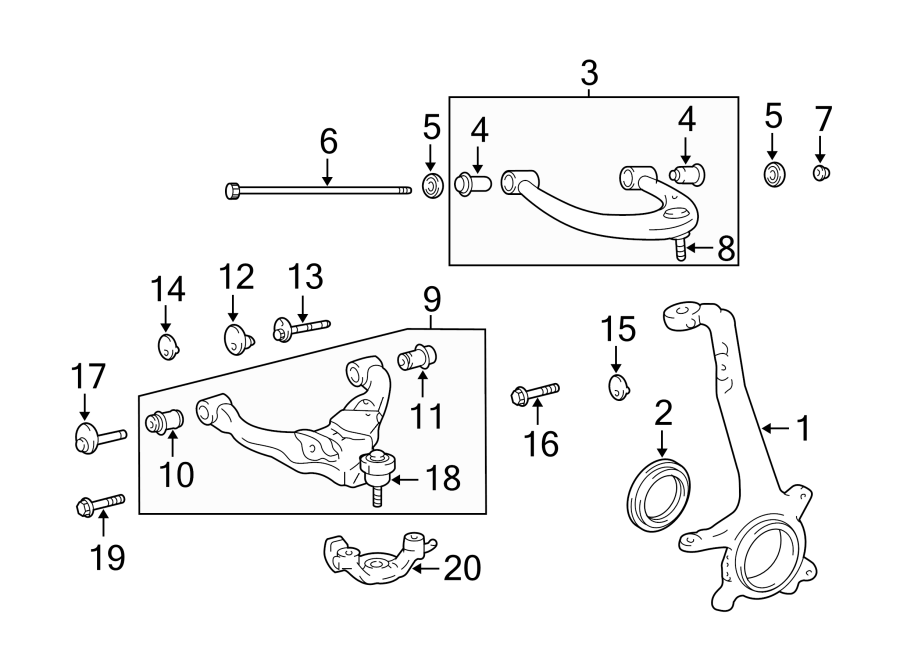 Diagram FRONT SUSPENSION. SUSPENSION COMPONENTS. for your 2018 Toyota Sequoia  TRD Sport Sport Utility 