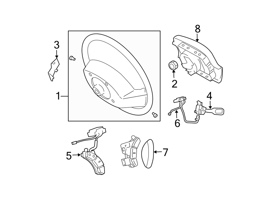 Diagram STEERING WHEEL & TRIM. for your 2024 Toyota Prius AWD-e   