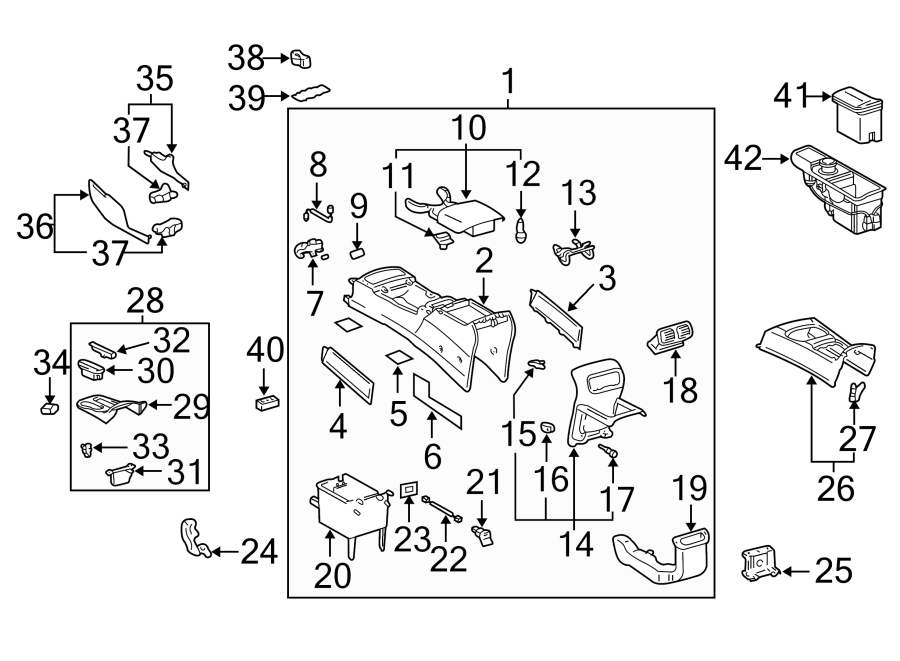 Diagram CENTER CONSOLE. for your Toyota