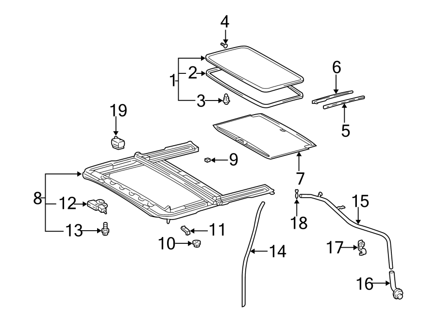 Diagram SUNROOF. for your 2003 Toyota Avalon   