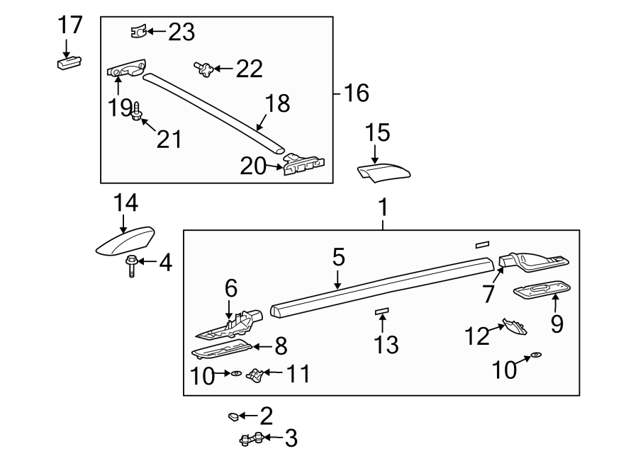 Diagram ROOF. LUGGAGE CARRIER. for your Toyota Avalon  