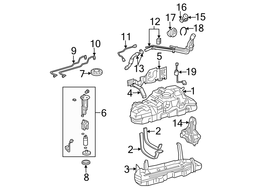 Diagram FUEL SYSTEM COMPONENTS. for your 2001 Toyota 4Runner   