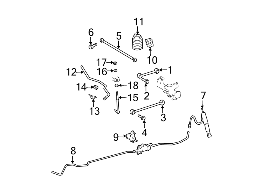 Diagram REAR SUSPENSION. STABILIZER BAR & COMPONENTS. SUSPENSION COMPONENTS. for your 2017 Toyota 4Runner  TRD Off-Road Sport Utility 