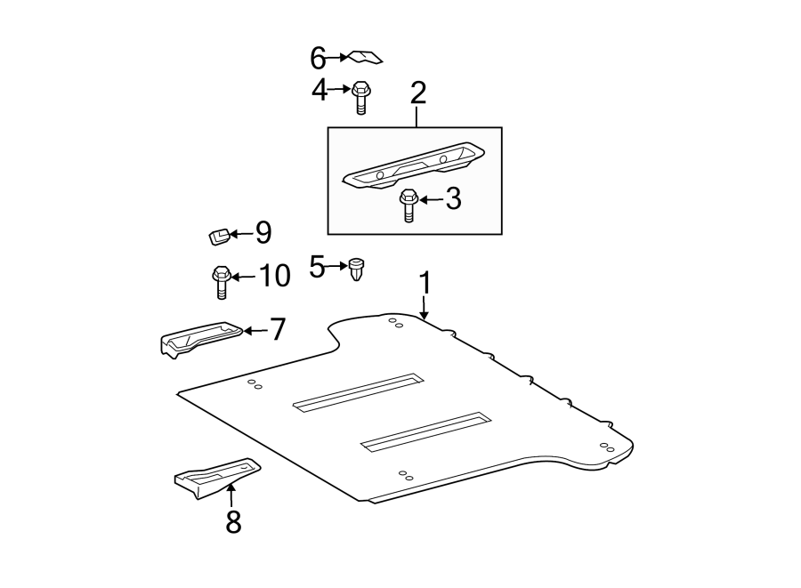 Diagram REAR BODY & FLOOR. INTERIOR TRIM. for your 2021 Toyota Corolla  XLE Sedan 