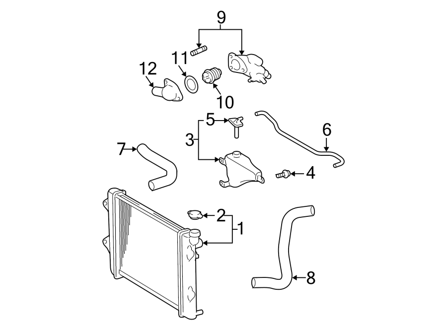 Diagram Pillars. Rocker & floor. Radiator & components. for your 1995 Toyota Previa   