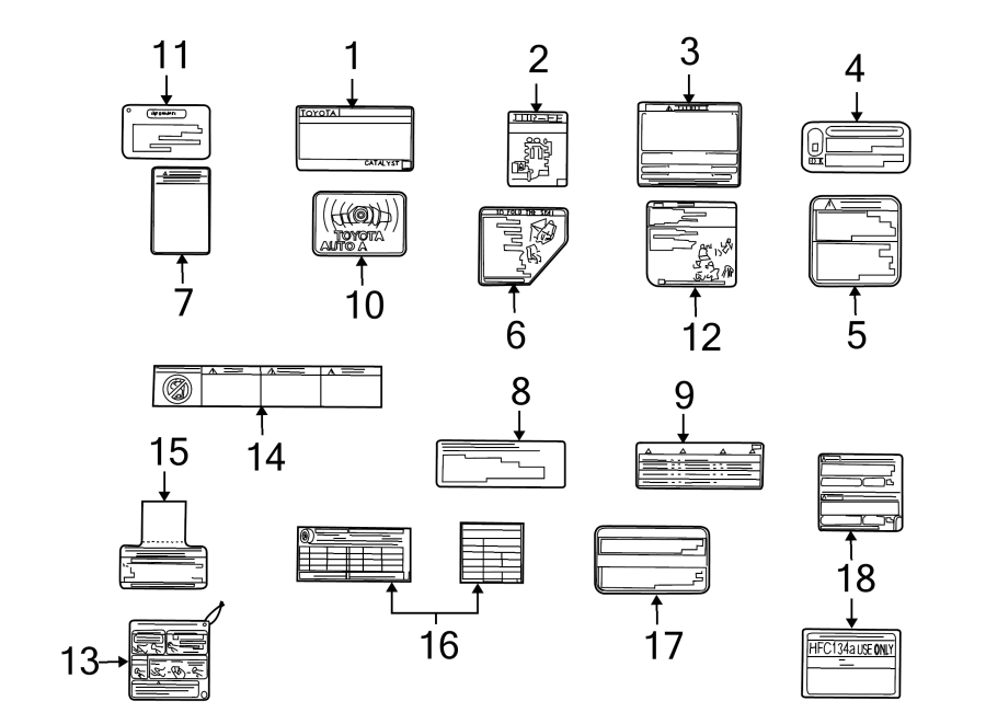 Diagram INFORMATION LABELS. for your Toyota