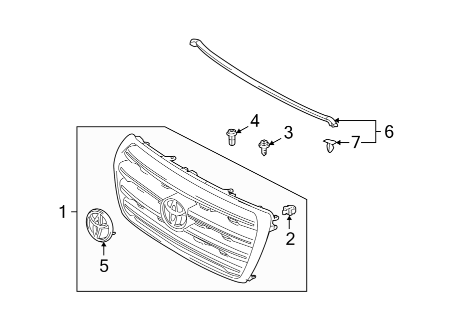 Diagram GRILLE & COMPONENTS. for your 2013 Toyota Prius Plug-In   