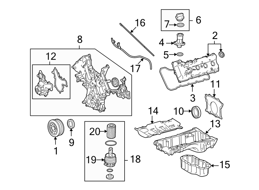 Diagram ENGINE PARTS. for your 2010 Toyota Tacoma  Pre Runner Standard Cab Pickup Fleetside 