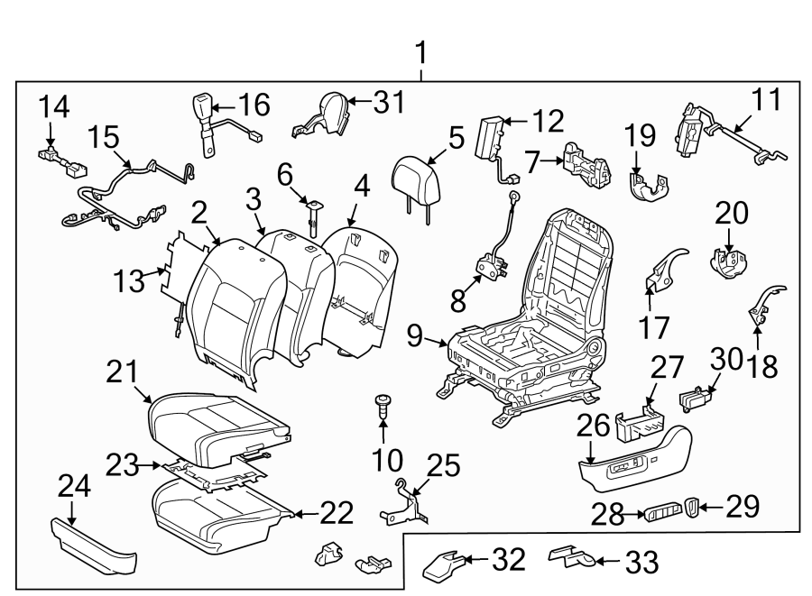 Diagram SEATS & TRACKS. FRONT SEAT COMPONENTS. for your 2011 Toyota Land Cruiser 5.7L i-Force V8 A/T 4WD Base Sport Utility 