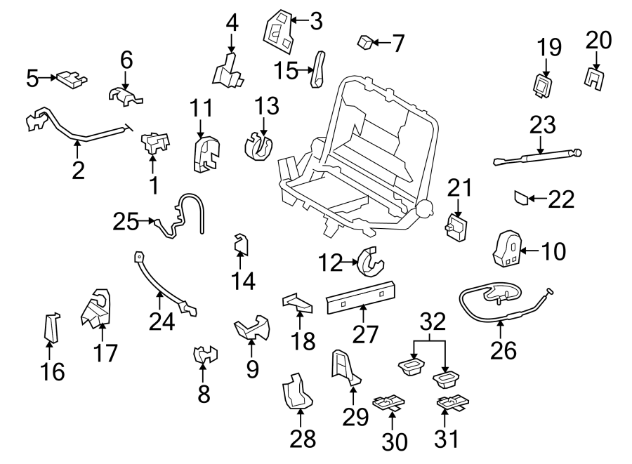 Diagram SEATS & TRACKS. REAR SEAT COMPONENTS. for your 1997 Toyota 4Runner   