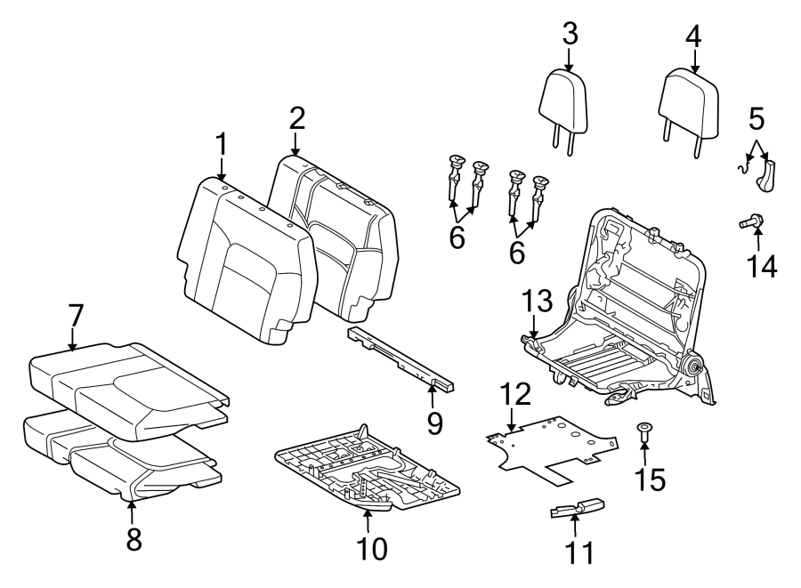 Diagram SEATS & TRACKS. REAR SEAT COMPONENTS. for your 2011 Toyota Land Cruiser 5.7L i-Force V8 A/T 4WD Base Sport Utility 