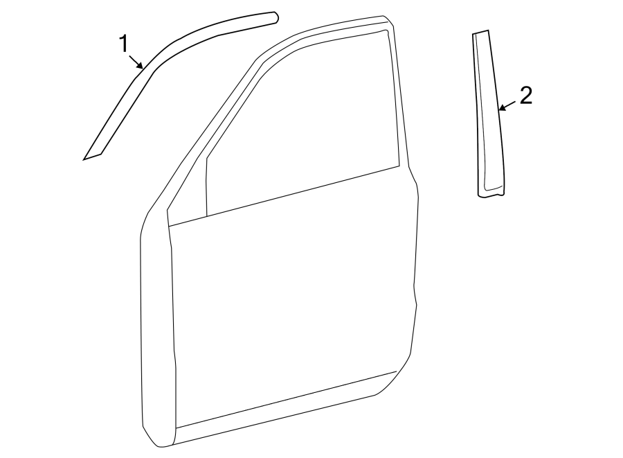 Diagram FRONT DOOR. EXTERIOR TRIM. for your 1993 Toyota 4Runner   