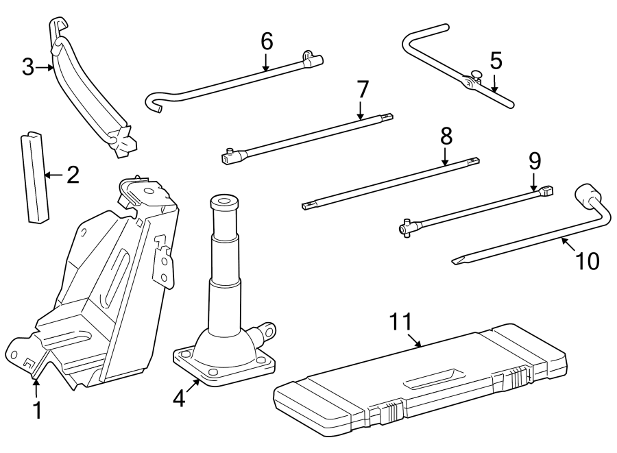 Diagram QUARTER PANEL. JACK & COMPONENTS. for your 2011 Toyota Matrix 2.4L M/T FWD S Wagon 