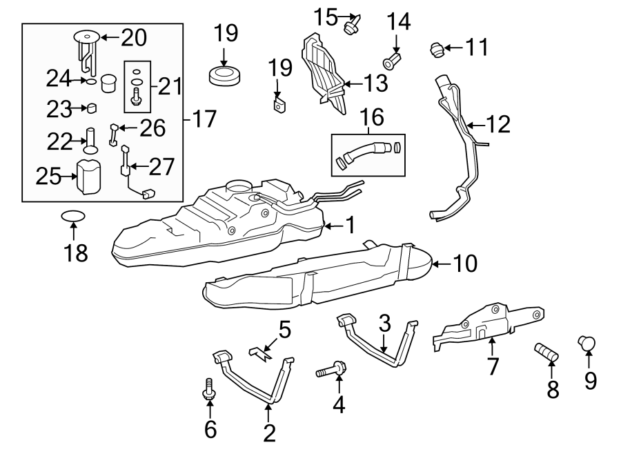 Diagram FUEL SYSTEM COMPONENTS. for your 2001 Toyota 4Runner   