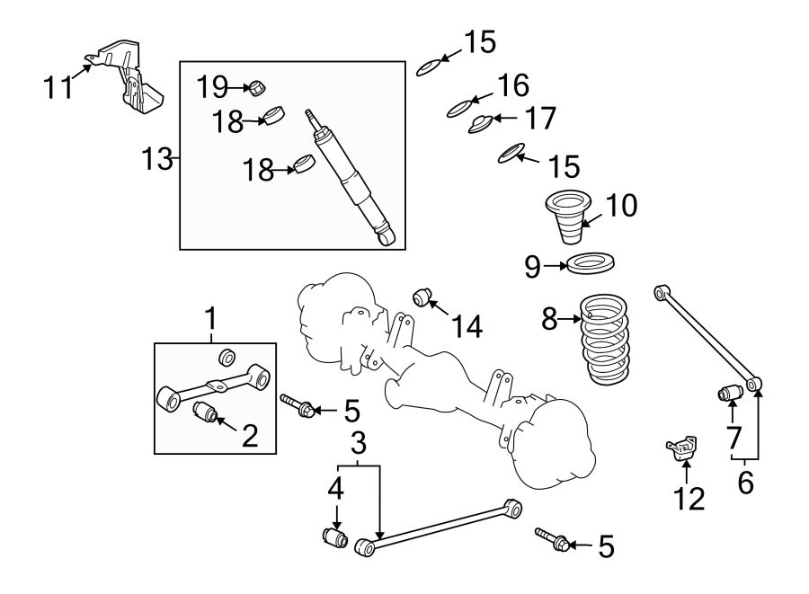 Diagram REAR SUSPENSION. SUSPENSION COMPONENTS. for your 2003 Toyota Tacoma 2.4L A/T RWD Base Standard Cab Pickup Stepside 