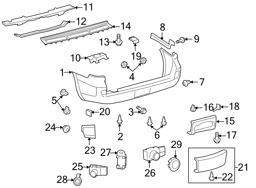 Diagram REAR BUMPER. BUMPER & COMPONENTS. for your 2022 Toyota 4Runner   