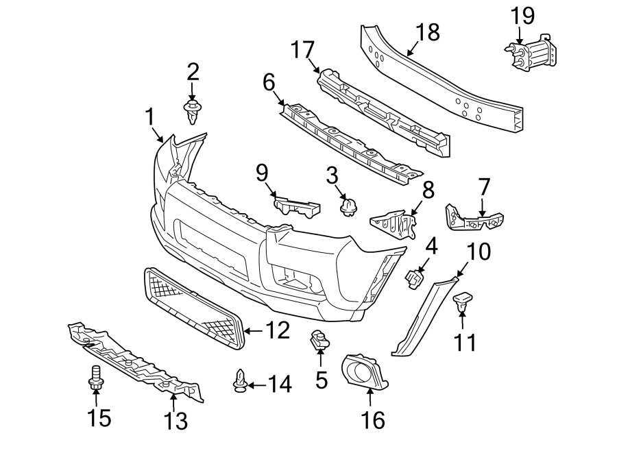 Diagram FRONT BUMPER. BUMPER & COMPONENTS. for your 1996 Toyota