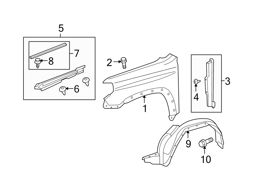 Diagram Fender & components. for your 2011 Toyota 4Runner  Trail Sport Utility 