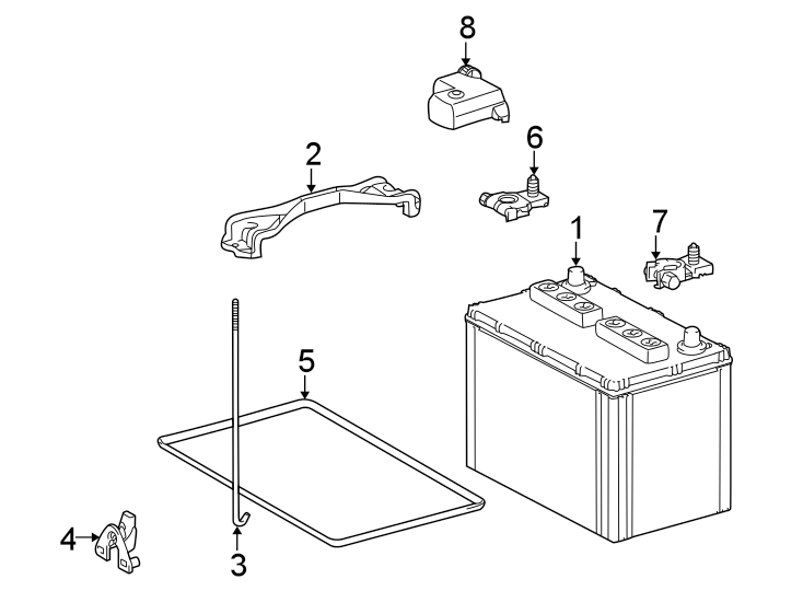 Diagram BATTERY. for your 2019 Toyota Highlander  XLE Sport Utility 