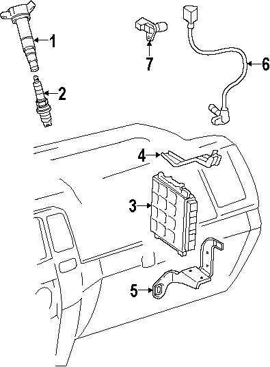 Diagram IGNITION SYSTEM. for your 2012 Toyota Tundra 5.7L i-Force V8 A/T RWD Base Extended Cab Pickup Fleetside 