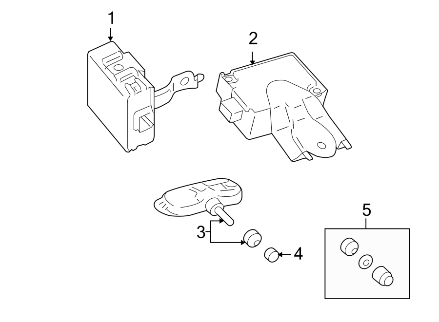 Diagram TIRE PRESSURE MONITOR COMPONENTS. for your 2015 Toyota Tacoma 2.7L A/T 4WD Base Crew Cab Pickup Fleetside 