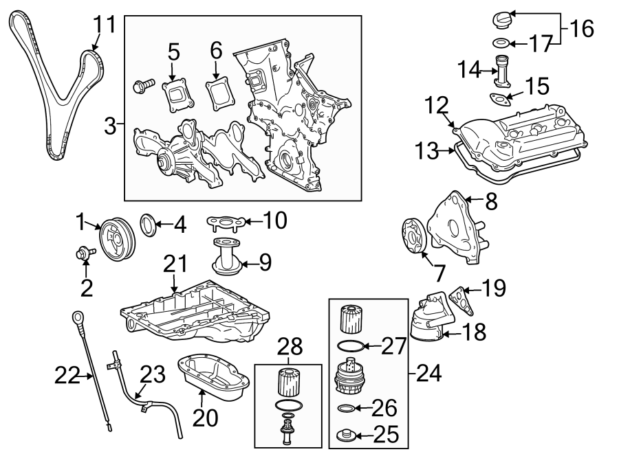 Diagram ENGINE PARTS. for your 2008 Toyota Tacoma  Base Crew Cab Pickup Fleetside 