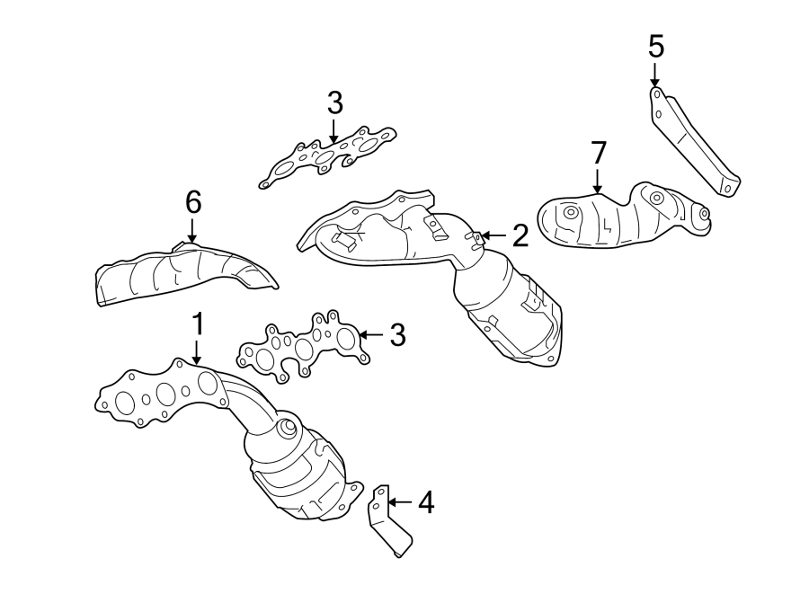 Diagram EXHAUST SYSTEM. MANIFOLD. for your 2022 Toyota 4Runner  Trail Sport Utility 