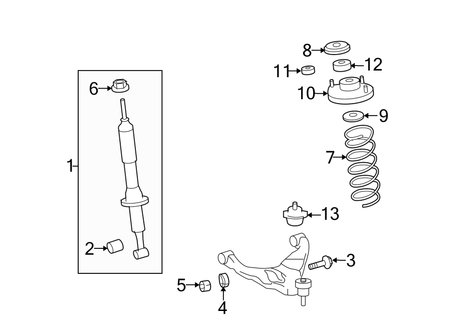 Diagram FRONT SUSPENSION. STRUTS & COMPONENTS. for your 2020 Toyota 4Runner   