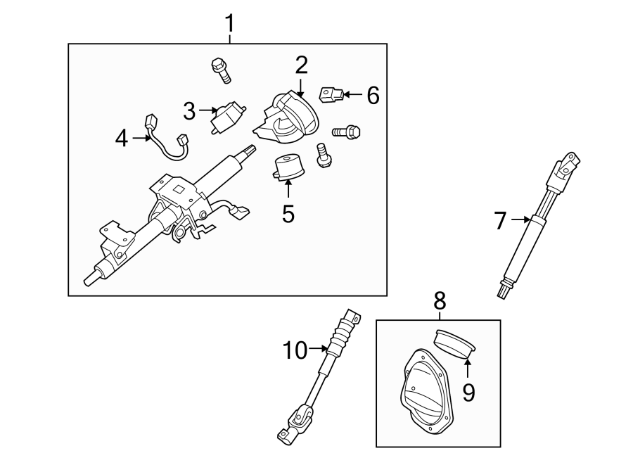 Diagram STEERING COLUMN ASSEMBLY. for your 2010 Toyota 4Runner  Trail Sport Utility 