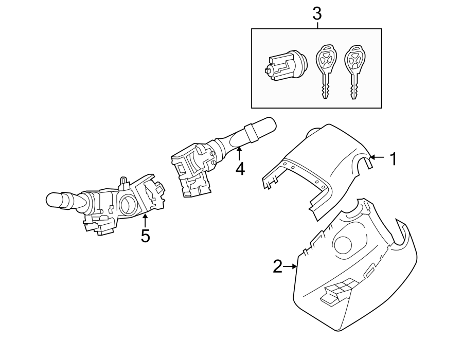 Diagram STEERING COLUMN. SHROUD. SWITCHES & LEVERS. for your 2015 Toyota 4Runner 4.0L V6 A/T RWD SR5 Sport Utility 