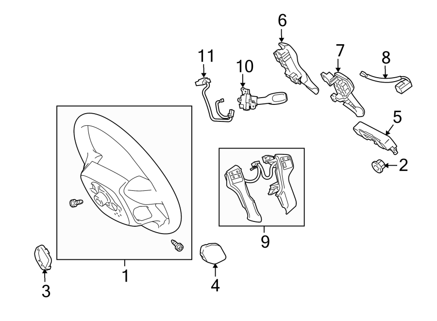 Diagram STEERING WHEEL & TRIM. for your 2002 Toyota 4Runner   