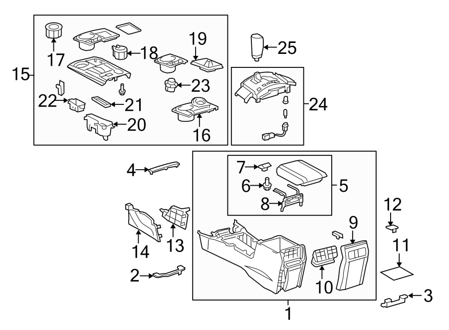 Diagram CENTER CONSOLE. for your 2021 Toyota 4Runner  SR5 Premium Sport Utility 