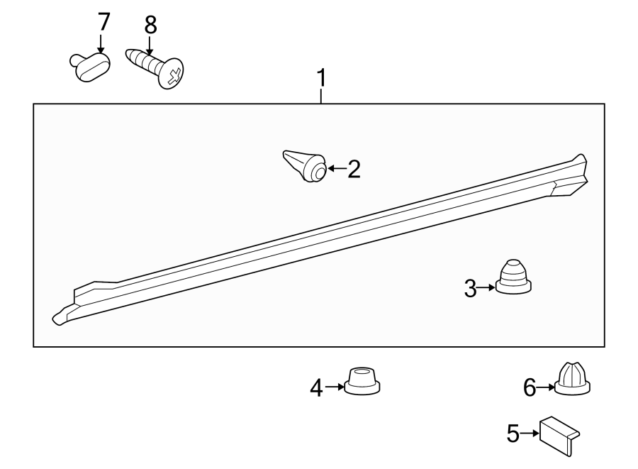 Diagram PILLARS. ROCKER & FLOOR. EXTERIOR TRIM. for your Toyota