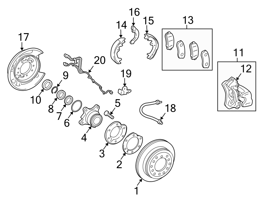 Diagram REAR SUSPENSION. BRAKE COMPONENTS. for your 2022 Toyota 4Runner   