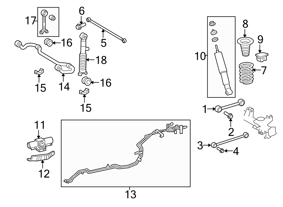 Diagram Cab. Rear suspension. Stabilizer bar & components. Suspension components. for your 2017 Toyota 4Runner  TRD Off-Road Sport Utility 