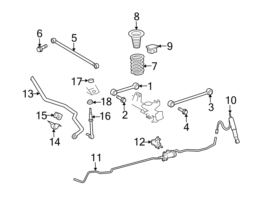 Diagram Rear suspension. Stabilizer bar & components. Suspension components. for your 2022 Toyota 4Runner  TRD Sport Sport Utility 