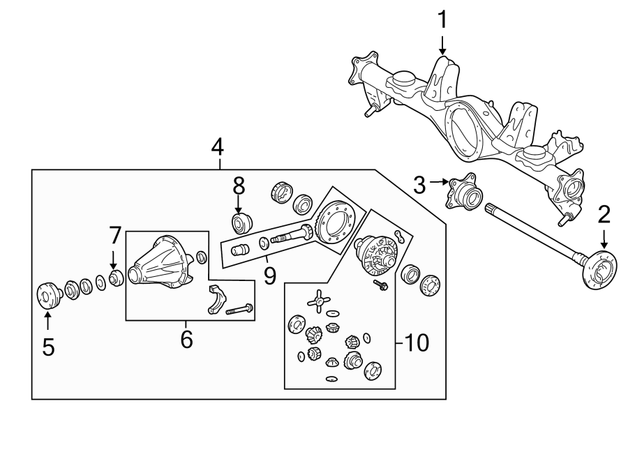 Diagram REAR SUSPENSION. AXLE HOUSING. for your 2006 Toyota Tacoma 4.0L V6 A/T RWD Base Extended Cab Pickup Fleetside 