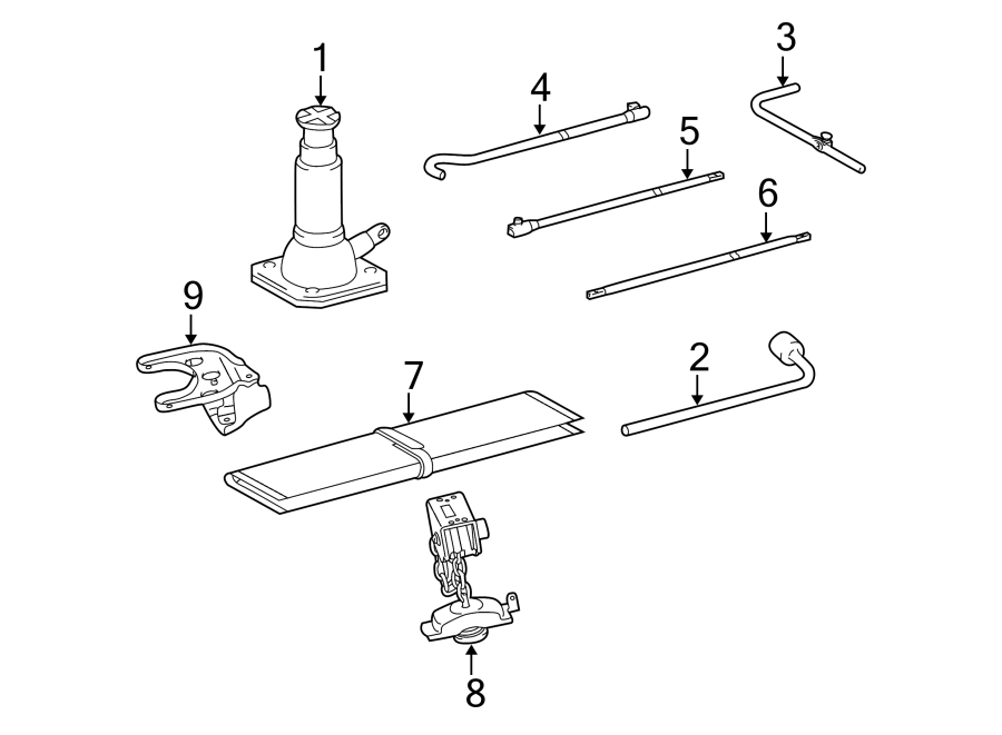 Diagram REAR BODY & FLOOR. JACK & COMPONENTS. for your 2022 Toyota Sequoia   