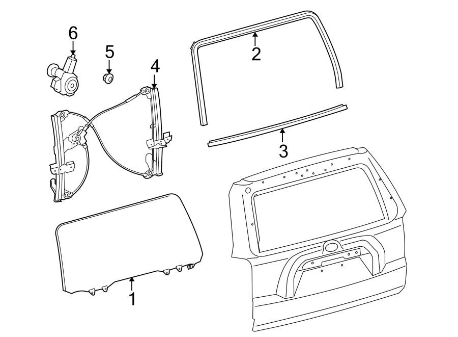 Diagram LIFT GATE. GLASS & HARDWARE. for your 2024 Toyota 4Runner   