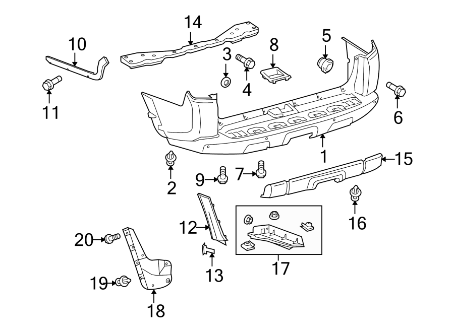 Diagram REAR BUMPER. BUMPER & COMPONENTS. for your 2012 Toyota Tundra  Base Extended Cab Pickup Fleetside 