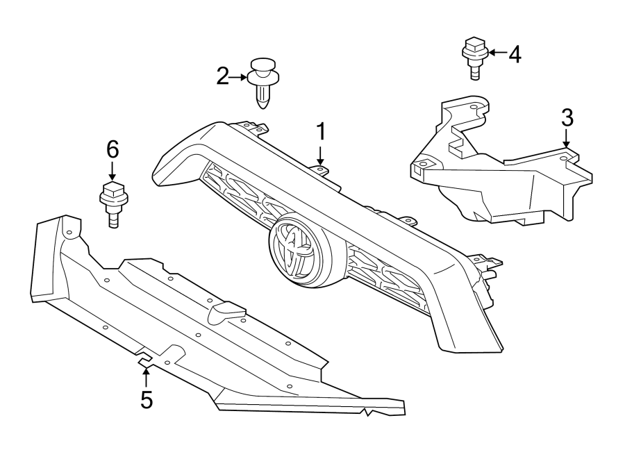 Diagram GRILLE & COMPONENTS. for your 2004 Toyota Camry 3.0L V6 A/T LE SEDAN 